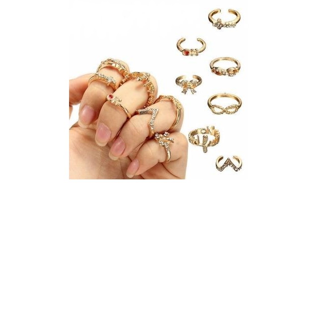 7-delni set prstanov zlat