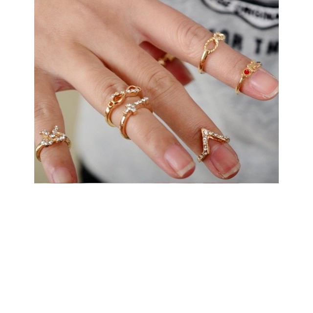 7-delni set prstanov zlat