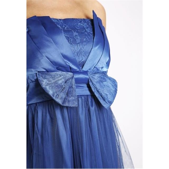 Elegantna obleka modra s pentljo