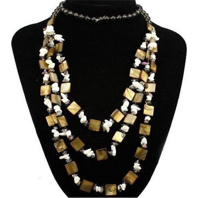 Verižica modna rjava s pravimi kamni 