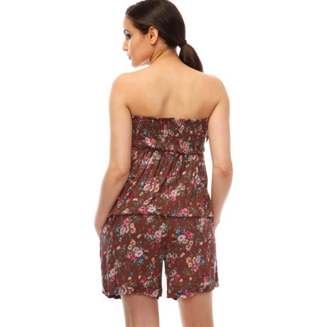 Pajac modni cvetlični rjave barve A1253