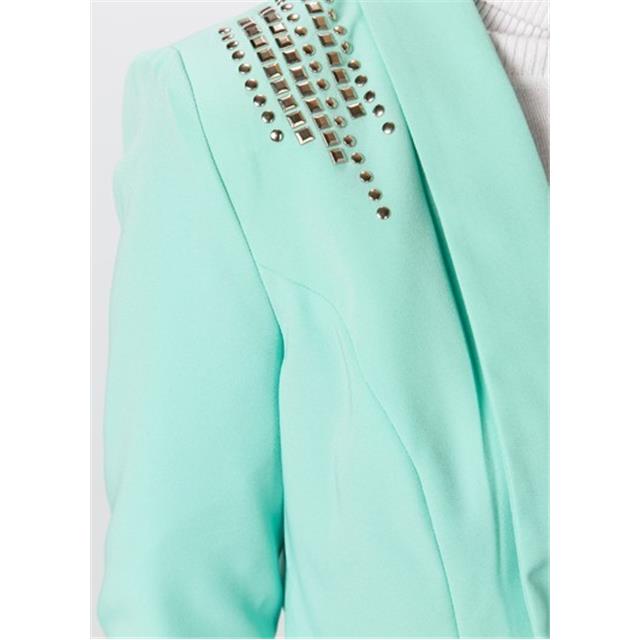 Modni blazer z neti mint barve