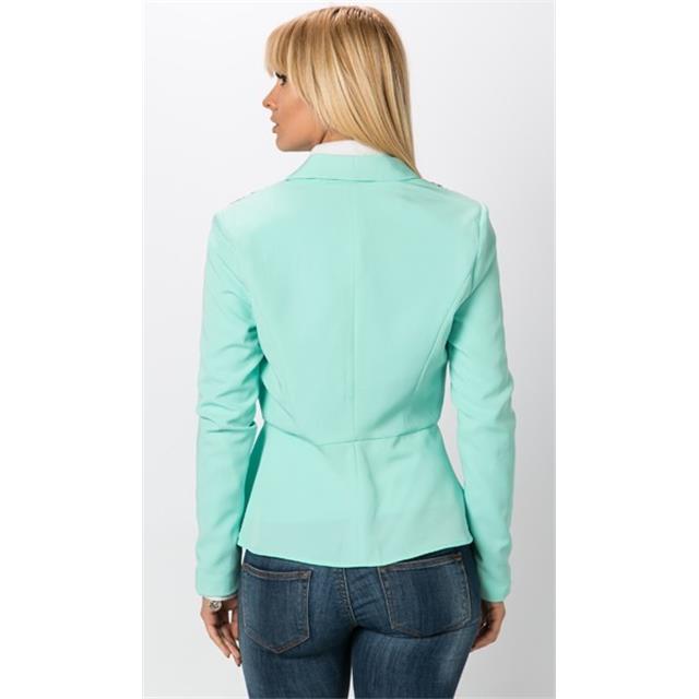 Modni blazer z neti mint barve