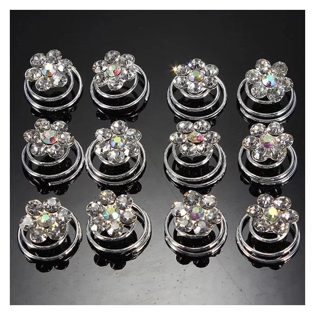 Komplet 10 špangic rožice, svetlikajoče 