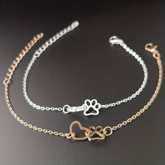 Zapestnica nerjaveče jeklo, srce in tačka 2 barvi 