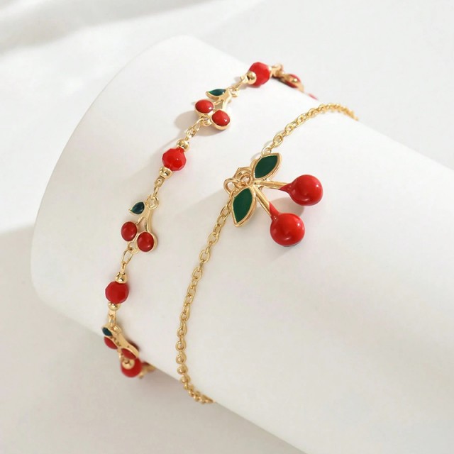 Dvodelni komplet zapestnic za nogo s češnjami