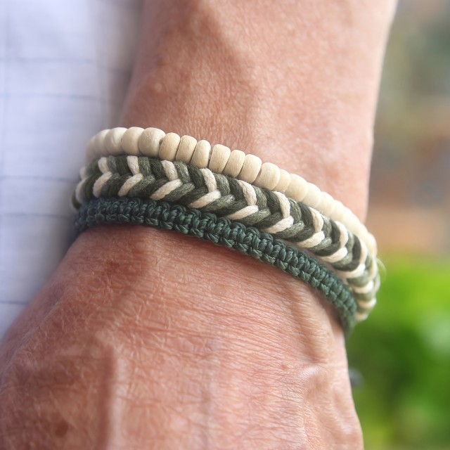 Komplet 3 moških pletenih zapestnic 