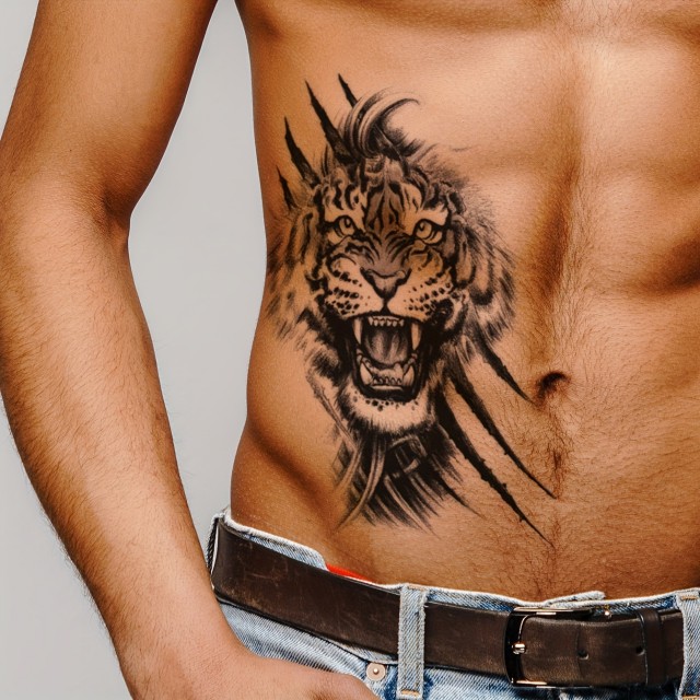 Vodoodporna začasna tetovaža nalepka s tigrom