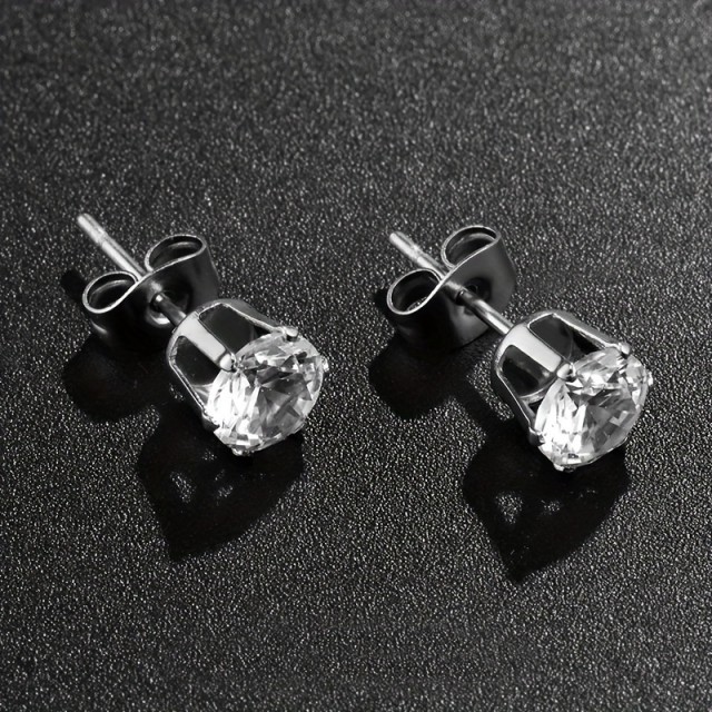 Moški bleščeči uhani s cirkoni nerjaveče jeklo