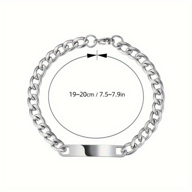 Moška personalizirana zapestnica v kubanskem stilu z gravuro po želji