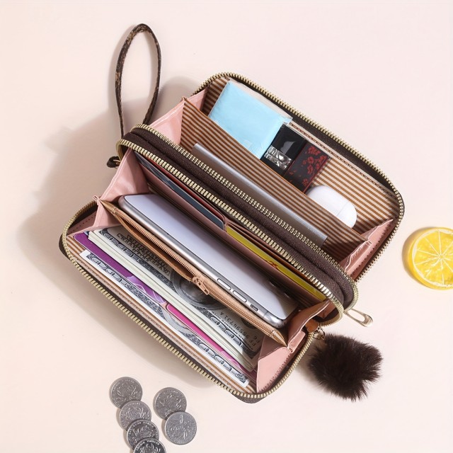 Funkcionalna ženska denarnica z dvojno zadrgo