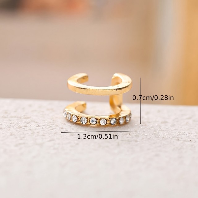 Enojni uhan s cirkoni v 2 barvah (luknjice niso potrebne)