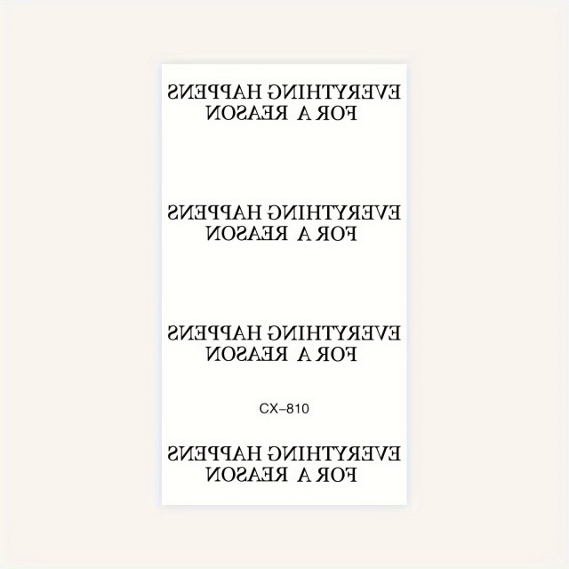 Komplet tattoo nalepk EVERYTHING HAPPENS FOR A REASON