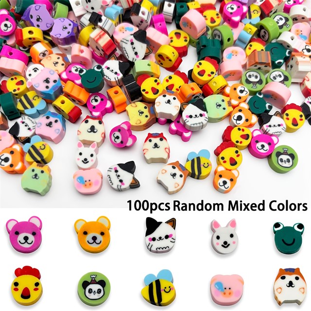 Fimo perle živali mix – komplet 50 kosov
