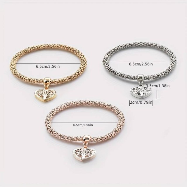 3 kosi elegantnih zapestnic, drevo življenja