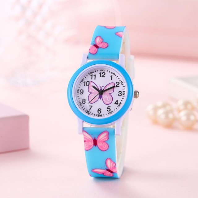 Modra metuljčkasta otroška ura