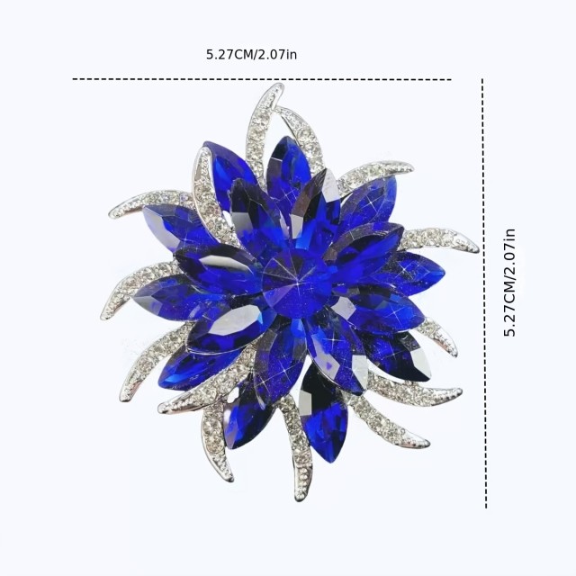Modra cvetlična elegantna broška