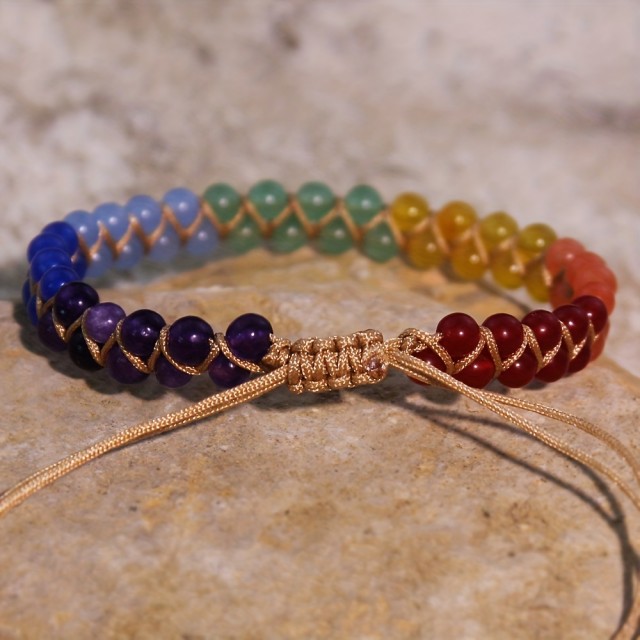 Zapestnica za nogo s kamni 7 čaker