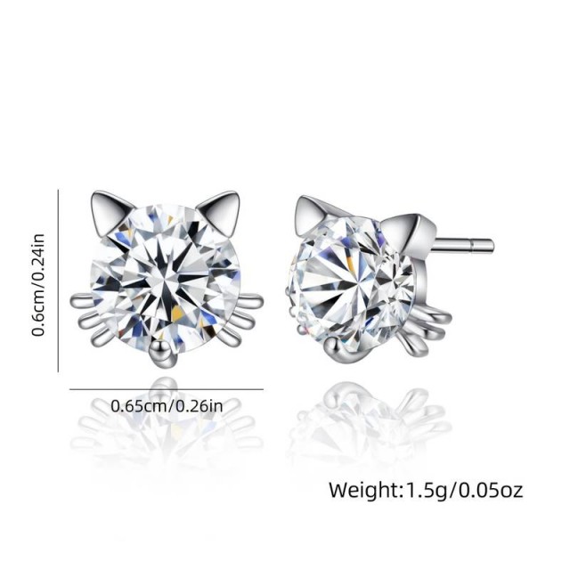 Uhančki mucka srebrne barve