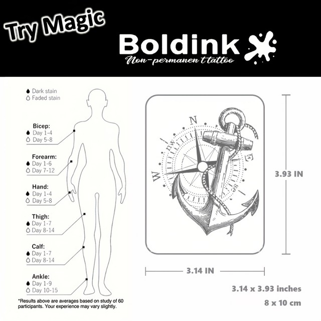 Vodoodporna tatu nalepka sidro in kompas