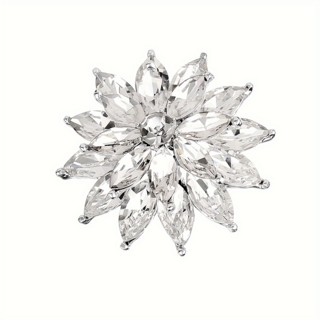 Čudovita broška z rožo iz kristalov 