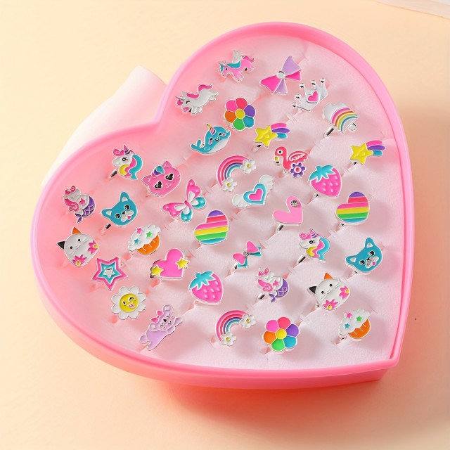 Komplet 36 nastavljivih otroških prstanov 