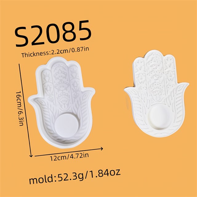 Silikonski kalup za svečnik – Hamsa roka