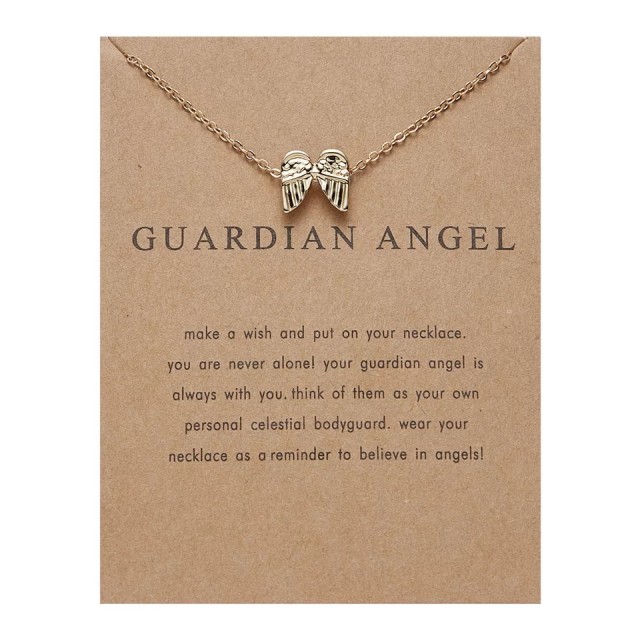 Verižica z obeskom angelskih krilc, zlata