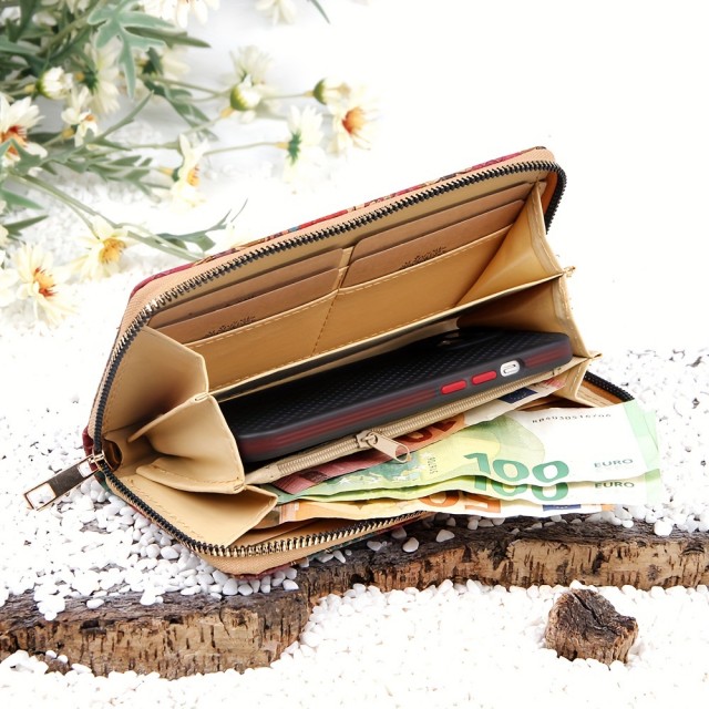 Denarnice videz plute z rožicami