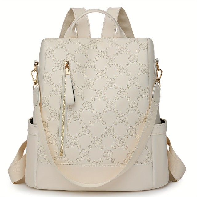 Elegantni bež cvetlični nahrbtnik