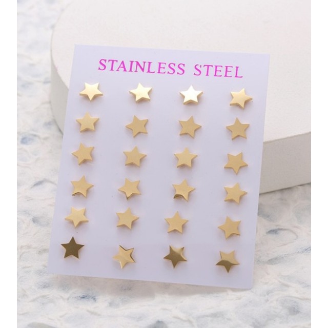 Par uhanov iz nerjavečega jekla, zvezdice zlate