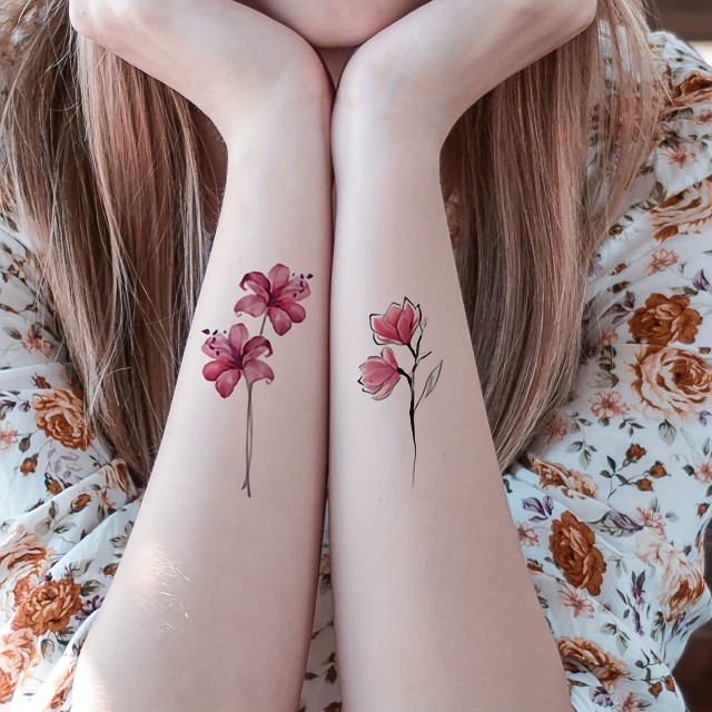 Elegantne začasne tatu nalepke z nežnimi akvarelnimi motivi 