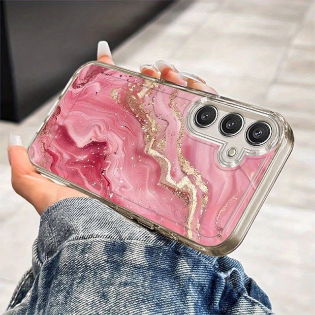 Marmorni ovitek za telefon z zlatimi detajli Samsung Galaxy A56