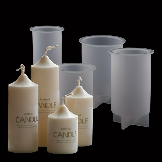 Komplet 4 silikonskih kalupov za izdelavo stebričastih sveč za DIY