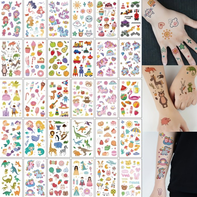 Komplet 30 otroških začasnih tattoo nalepk za otroke