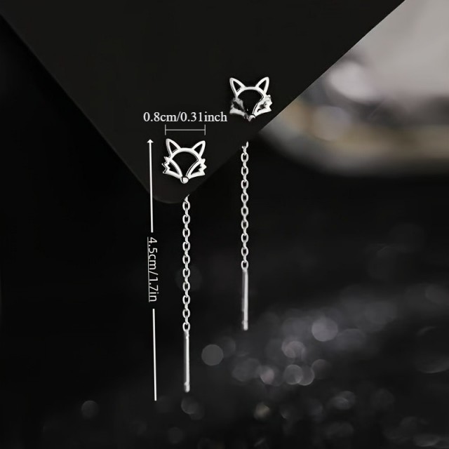 Igrivi viseči uhani z motivom lisičke