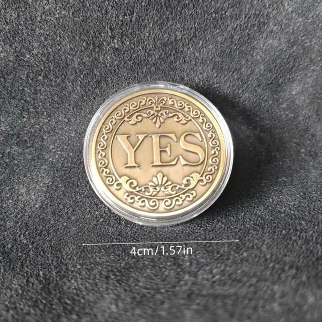 Dvostranski kovanec odločitev YES NO 