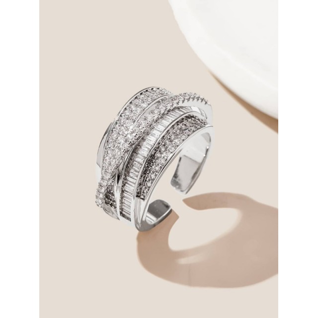 Elegantni večplastni prstan z bleščicami - nastavljiv 