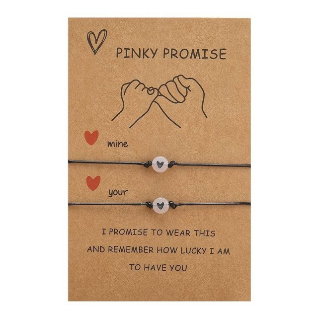 Komplet dveh zapestnic PINKY PROMISE, svetita v temi