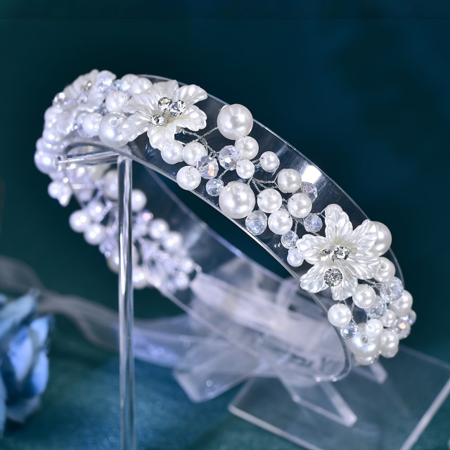 Poročni dodatek za lase z romantičnim cvetličnim dizajnom