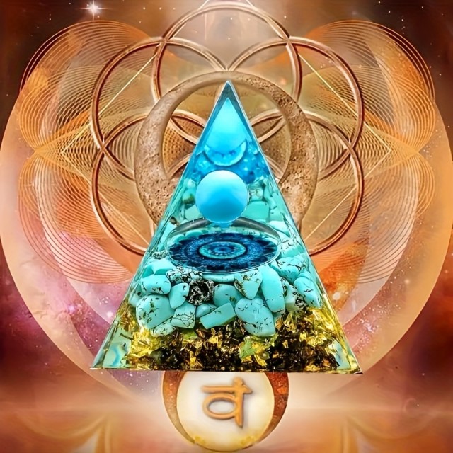 Orgonitna piramida s turkizom 5cm