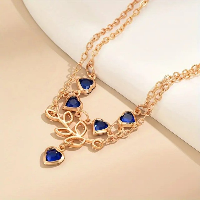 Dvodelni komplet zapestnic za nogo z modrimi srci