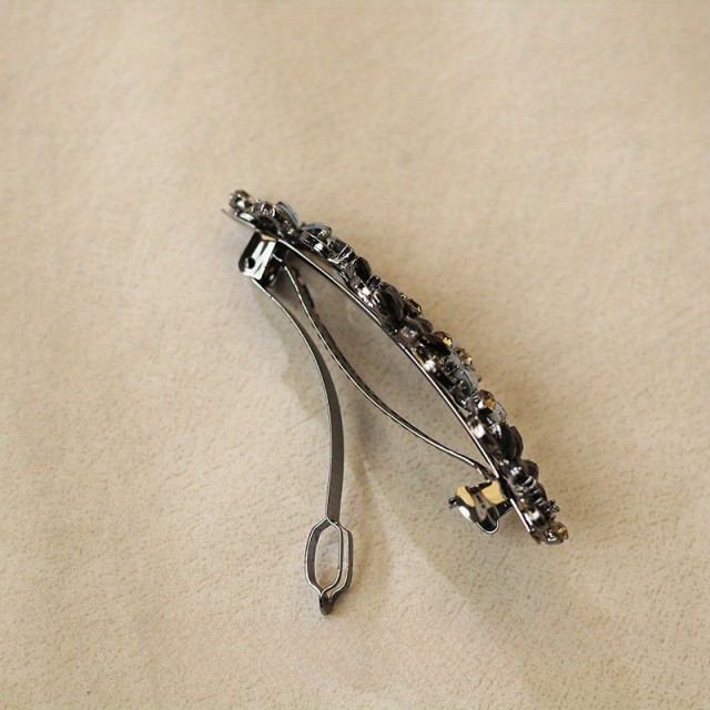 Starinska okrasna lasna sponka s cvetjem siva