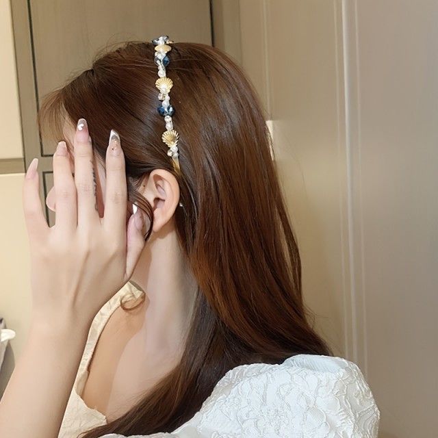 Prisrčen obroč za lase z morskimi zvezdicami in kristali