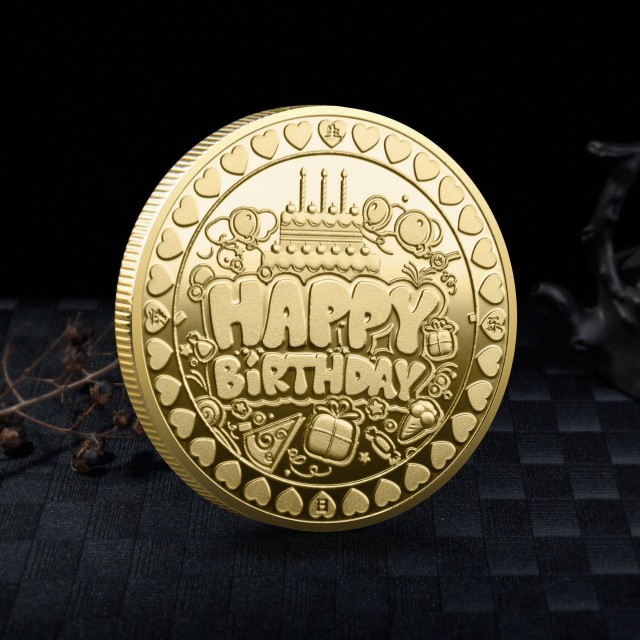 Spominski kovanec HAPPY BIRTHDAY 2 barvi