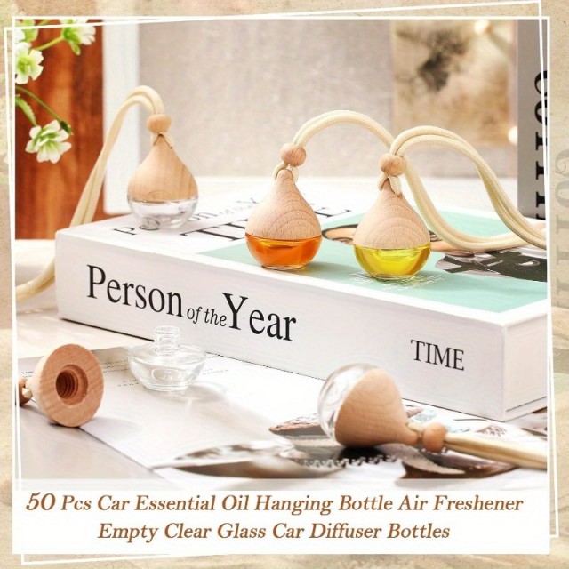 Okrogla steklenička za dišave z lesenim pokrovom 6ml