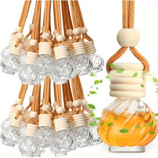 Spiralasta steklenička za dišave z lesenim pokrovom – 6 ml