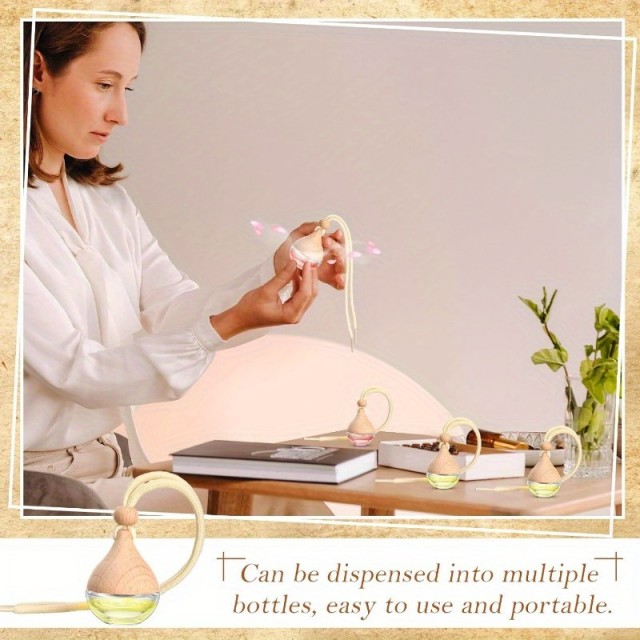 Okrogla steklenička za dišave z lesenim pokrovom 6ml