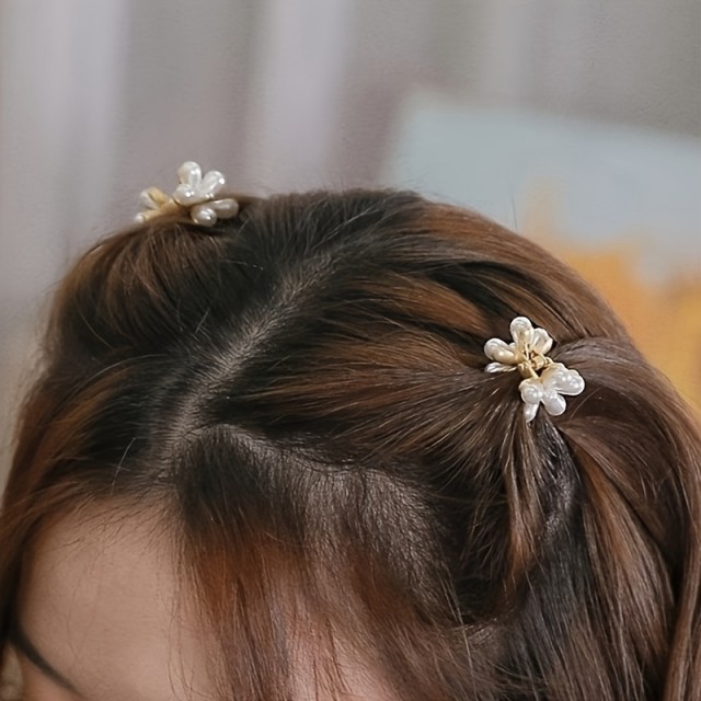 10 kosov mini sponk za lase iz umetnih biserov