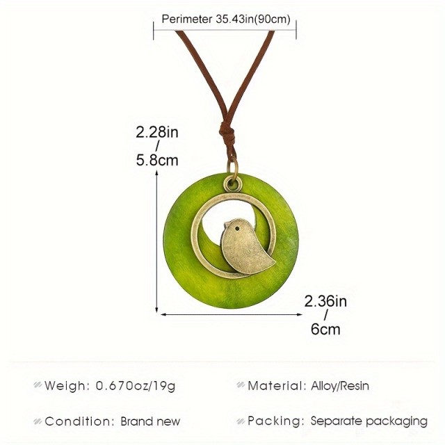 Vintage ogrlica s ptičjim obeskom 3 barve